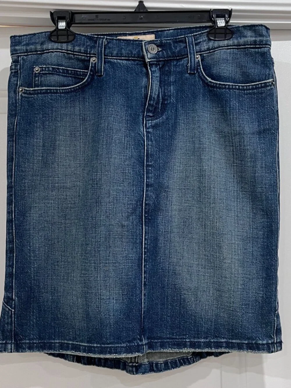 JUICY COUTURE Low Rise Denim Pencil Skirt/Knee Length,Authentic Y2K,SZ L, US8-10 - Picture 4 of 11